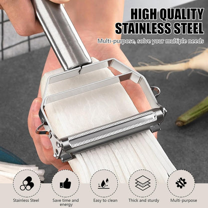 Potato Apple Vegetable Peeler, Multifunction Stainless Steel Julienne Peelers for Fruit Veggie Potatoes Carrot Cucumber, Julienne Cutter Slicer Shredder Scraper, Pro Kitchen Tool with Dual Blade
