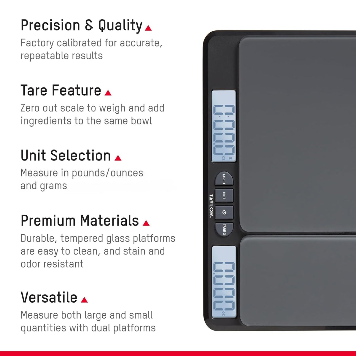 Dual Platform Digital Kitchen Scale - 15 lb and 16 oz Max Capacity