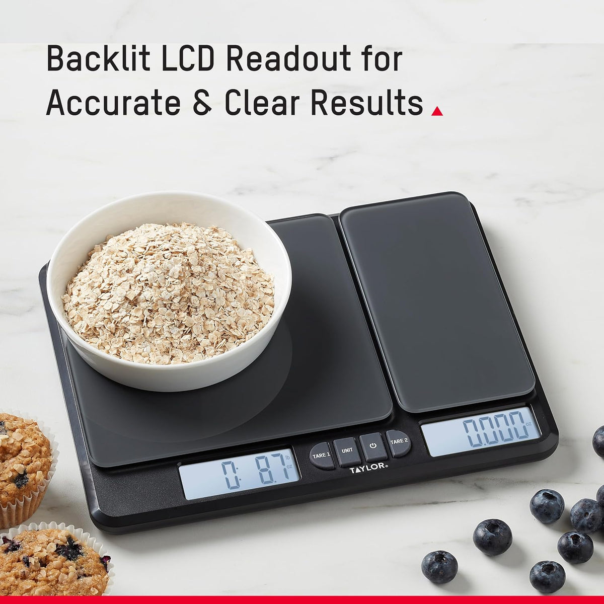 Dual Platform Digital Kitchen Scale - 15 lb and 16 oz Max Capacity