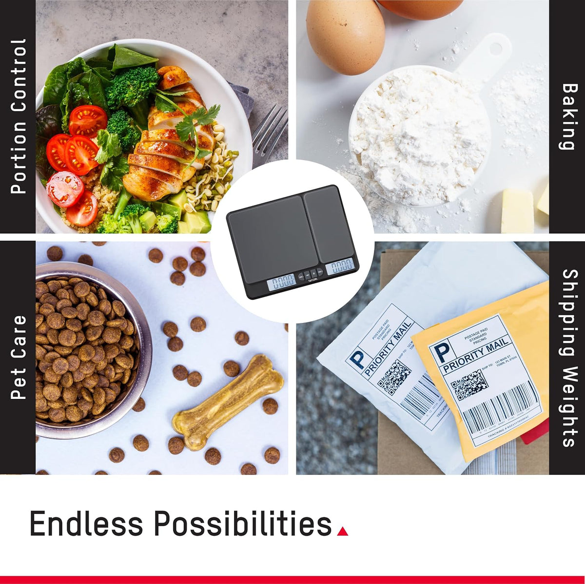 Dual Platform Digital Kitchen Scale - 15 lb and 16 oz Max Capacity