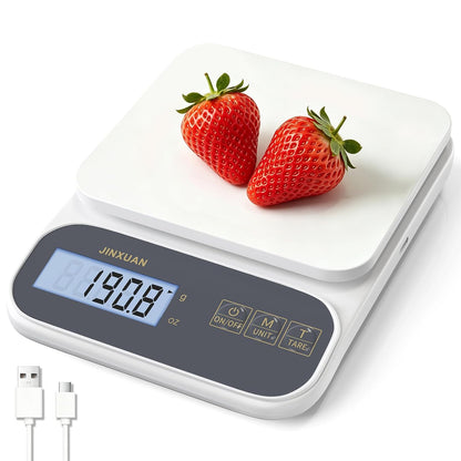 Kitchen Scale 5kg/0.1g Precision Food Scales for Kitchen Digital Scale Grams for Cooking Baking Weight Loss, Rechargeable Coffee Scale Food Weight Scale with Large Backlit LCD Display USB Cord