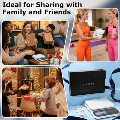 Kitchen Scale 5kg/0.1g Precision Food Scales for Kitchen Digital Scale Grams for Cooking Baking Weight Loss, Rechargeable Coffee Scale Food Weight Scale with Large Backlit LCD Display USB Cord