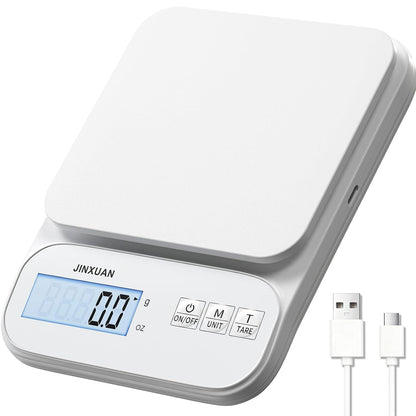 Kitchen Scale 5kg/0.1g Precision Food Scales for Kitchen Digital Scale Grams for Cooking Baking Weight Loss, Rechargeable Coffee Scale Food Weight Scale with Large Backlit LCD Display USB Cord