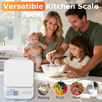 Kitchen Scale 5kg/0.1g Precision Food Scales for Kitchen Digital Scale Grams for Cooking Baking Weight Loss, Rechargeable Coffee Scale Food Weight Scale with Large Backlit LCD Display USB Cord