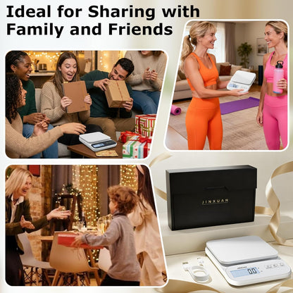 Kitchen Scale 5kg/0.1g Precision Food Scales for Kitchen Digital Scale Grams for Cooking Baking Weight Loss, Rechargeable Coffee Scale Food Weight Scale with Large Backlit LCD Display USB Cord