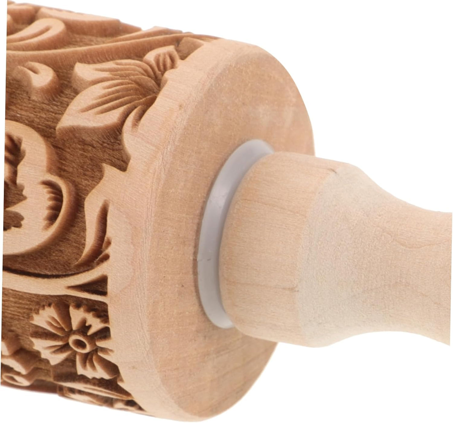 Embossed Rolling Pin for Baking Wooden Pastry Roller with Intricate Floral Patterns for Cookies Fondant and Dough for Weddings Holidays and Special Occasions