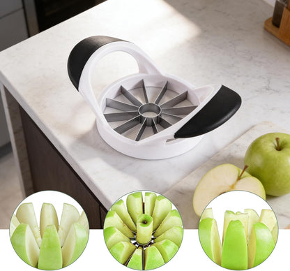 Apple Cutter, 4.72 Inch Apple Corer - Apple Slicer Tool | Stainless Steel ,with 12 Sharp Blades,with Anti-slip Handle