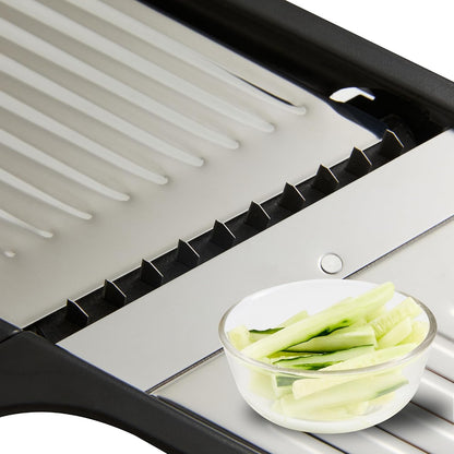 Stainless Steel Adjustable Mandoline Slicer - German Standard Vegetable Slicer with Blade Guard, Includes Cut-Resistant Gloves - Food Slicer for Potato, Onions, Cucumbers, Tomato