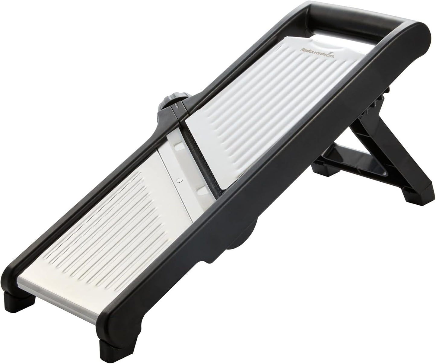 Stainless Steel Adjustable Mandoline Slicer - German Standard Vegetable Slicer with Blade Guard, Includes Cut-Resistant Gloves - Food Slicer for Potato, Onions, Cucumbers, Tomato