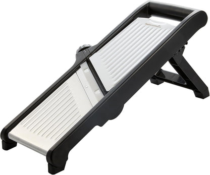 Stainless Steel Adjustable Mandoline Slicer - German Standard Vegetable Slicer with Blade Guard, Includes Cut-Resistant Gloves - Food Slicer for Potato, Onions, Cucumbers, Tomato
