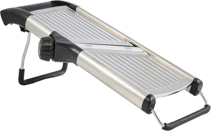 Stainless Steel Adjustable Mandoline Slicer - German Standard Vegetable Slicer with Blade Guard, Includes Cut-Resistant Gloves - Food Slicer for Potato, Onions, Cucumbers, Tomato