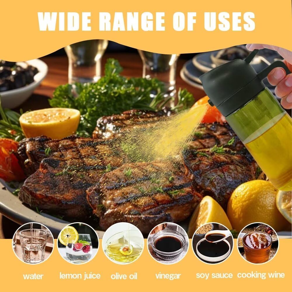 Kitchen Maiden 2 in 1 Oil Dispenser, New Kitchenmaiden 2 In 1 Oil Sprayer for Cooking，Olive Oil Dispenser Bottle Spray And Pour for Air Fryer, Salad, Frying, BBQ