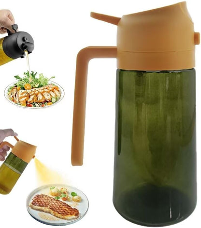 Kitchen Maiden 2 in 1 Oil Dispenser, New Kitchenmaiden 2 In 1 Oil Sprayer for Cooking，Olive Oil Dispenser Bottle Spray And Pour for Air Fryer, Salad, Frying, BBQ