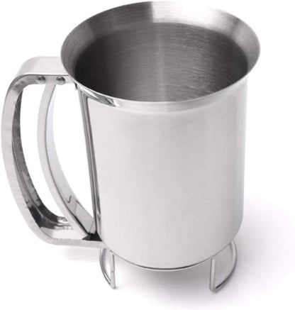 Stainless-Steel Pancake Batter Dispenser Handheld Pancake Batter Dispenser - 900ML Professional Batter Funnel Kitchen Tool for Baking Cake Cupcakes Crepes Waffles Pancake