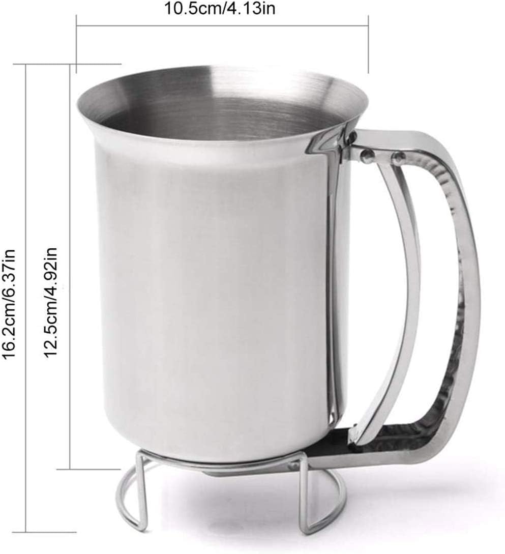 Stainless-Steel Pancake Batter Dispenser Handheld Pancake Batter Dispenser - 900ML Professional Batter Funnel Kitchen Tool for Baking Cake Cupcakes Crepes Waffles Pancake