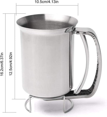 Stainless-Steel Pancake Batter Dispenser Handheld Pancake Batter Dispenser - 900ML Professional Batter Funnel Kitchen Tool for Baking Cake Cupcakes Crepes Waffles Pancake
