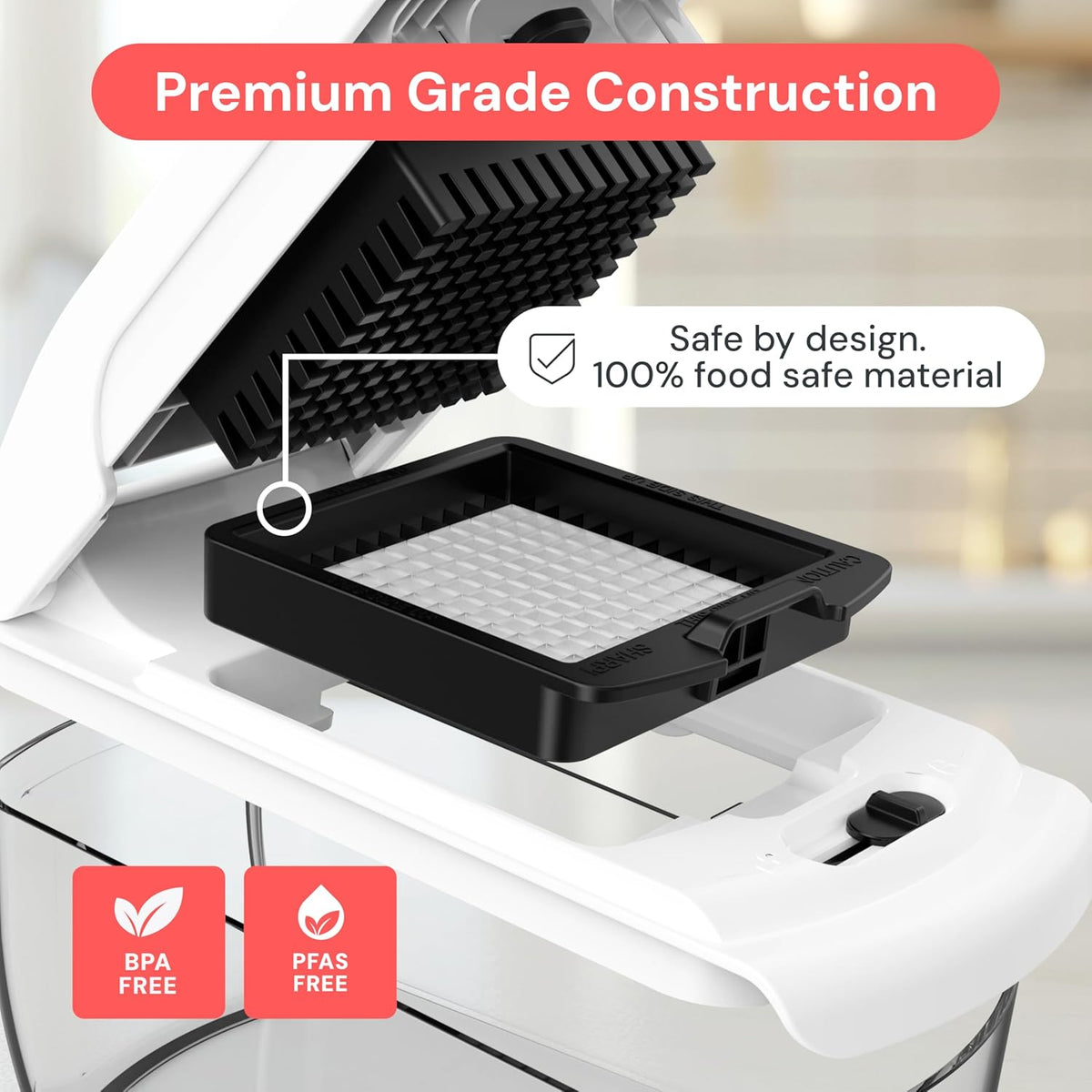 Pro Original Vegetable Chopper & Spiralizer, Kitchen Prep Tool | 4 in 1 Veggie Slicer, Onion & Fruit Cutter with Sharp Stainless Steel Blades & Container, All-in-One Food Prep Tool (White)