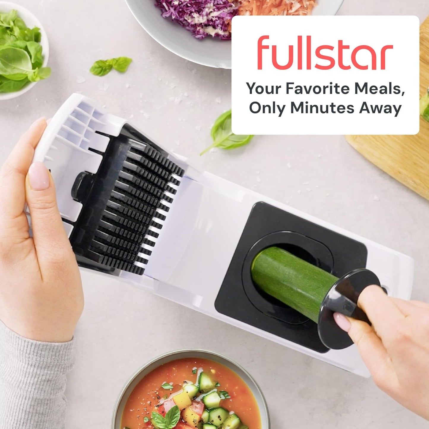 Pro Original Vegetable Chopper & Spiralizer, Kitchen Prep Tool | 4 in 1 Veggie Slicer, Onion & Fruit Cutter with Sharp Stainless Steel Blades & Container, All-in-One Food Prep Tool (White)