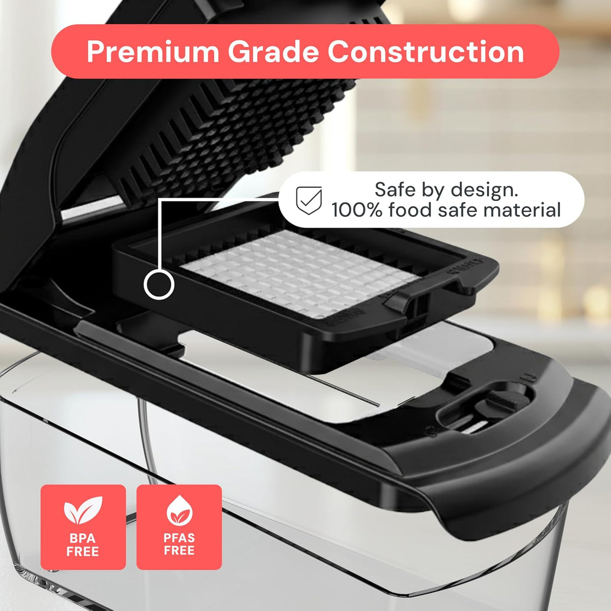 Pro Original Vegetable Chopper & Spiralizer, Kitchen Prep Tool | 4 in 1 Veggie Slicer, Onion & Fruit Cutter with Sharp Stainless Steel Blades & Container, All-in-One Food Prep Tool (White)