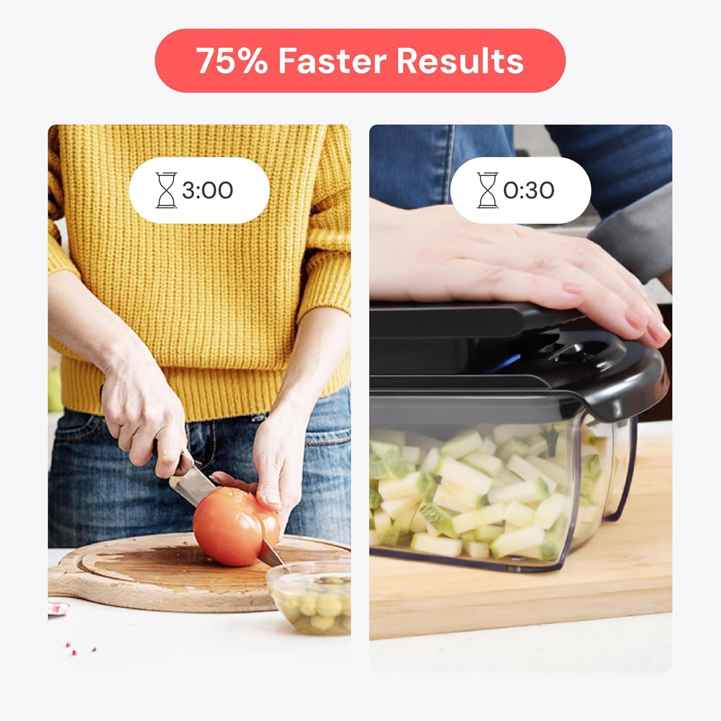 Pro Original Vegetable Chopper & Spiralizer, Kitchen Prep Tool | 4 in 1 Veggie Slicer, Onion & Fruit Cutter with Sharp Stainless Steel Blades & Container, All-in-One Food Prep Tool (White)