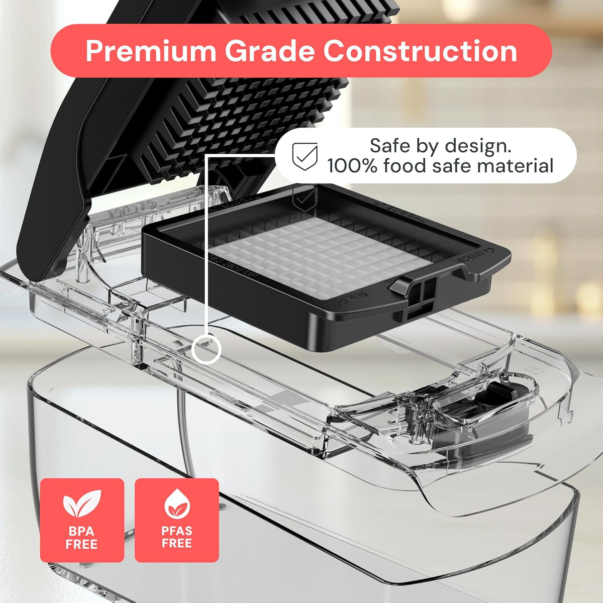 Pro Original Vegetable Chopper & Spiralizer, Kitchen Prep Tool | 4 in 1 Veggie Slicer, Onion & Fruit Cutter with Sharp Stainless Steel Blades & Container, All-in-One Food Prep Tool (White)