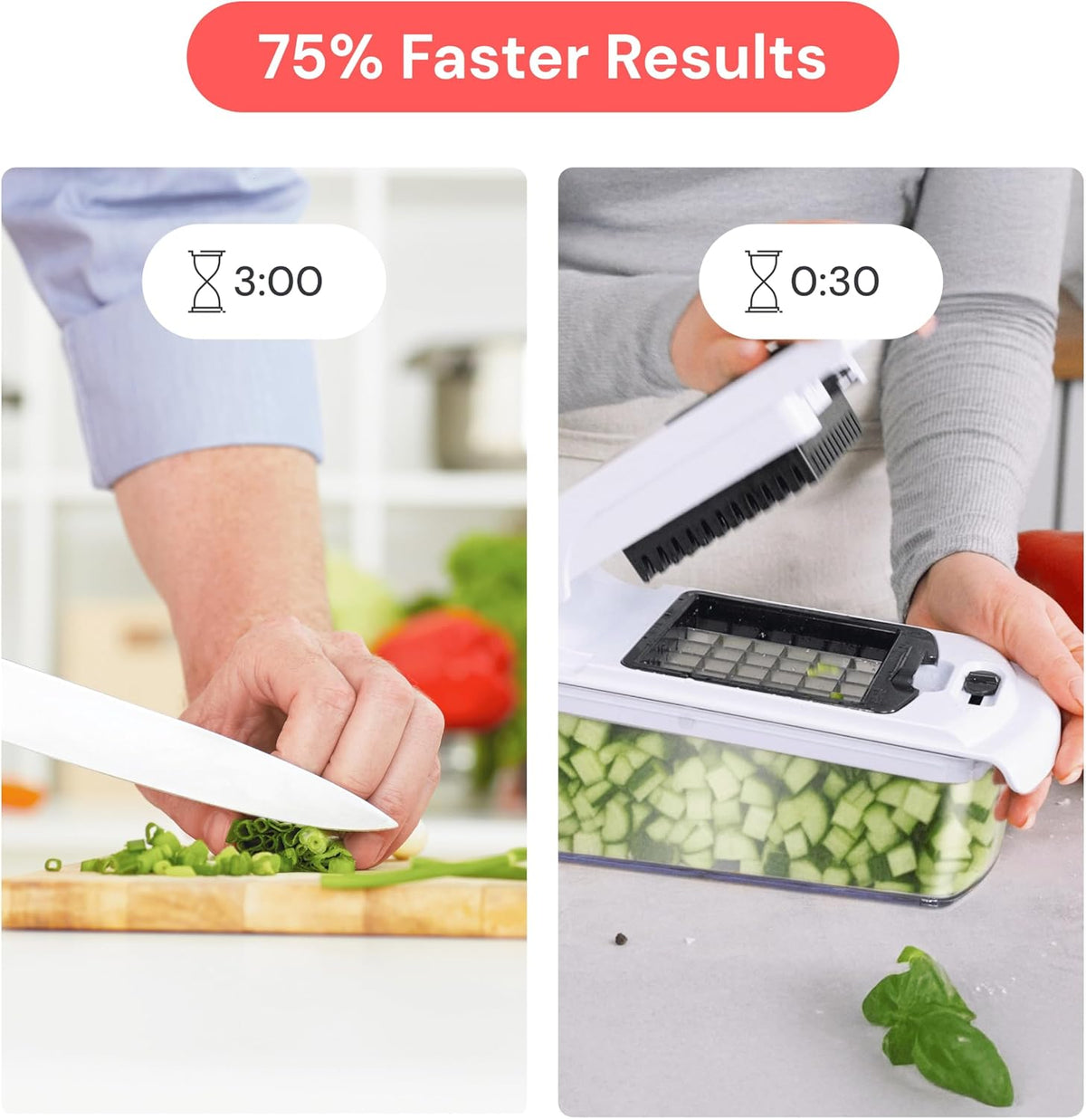 Pro Original Vegetable Chopper & Spiralizer, Kitchen Prep Tool | 4 in 1 Veggie Slicer, Onion & Fruit Cutter with Sharp Stainless Steel Blades & Container, All-in-One Food Prep Tool (White)