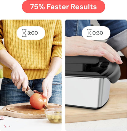 Pro Original Vegetable Chopper & Spiralizer, Kitchen Prep Tool | 4 in 1 Veggie Slicer, Onion & Fruit Cutter with Sharp Stainless Steel Blades & Container, All-in-One Food Prep Tool (White)
