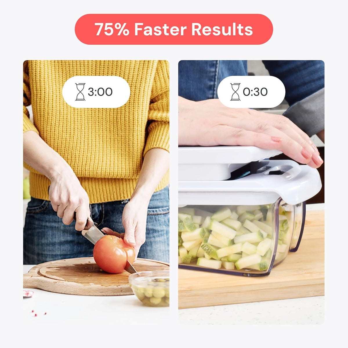 Pro Original Vegetable Chopper & Spiralizer, Kitchen Prep Tool | 4 in 1 Veggie Slicer, Onion & Fruit Cutter with Sharp Stainless Steel Blades & Container, All-in-One Food Prep Tool (White)
