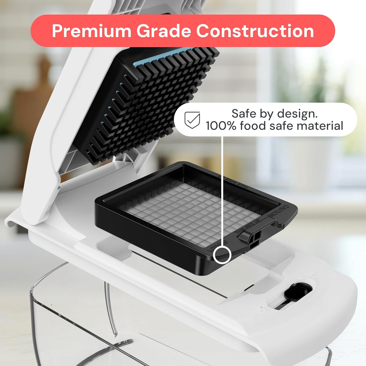Pro Original Vegetable Chopper & Spiralizer, Kitchen Prep Tool | 4 in 1 Veggie Slicer, Onion & Fruit Cutter with Sharp Stainless Steel Blades & Container, All-in-One Food Prep Tool (White)