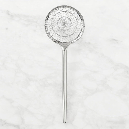 Solid 18/10 Stainless Steel Spider Strainer, 5 Inch Wire Mesh Wok Skimmer Spoon for Cooking and Stir-Frying