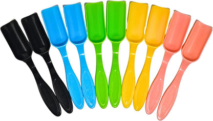 10Pcs Mini Shovel,Plastic Mini Gardening Shovel Spoons Soil Scoops,Cultivation Digging Transplanting Tools for Succulents Potted Flowers,Milk Powder/Coffee Beans Scoops (5 Colors)