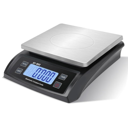Digital Kitchen Scale 30kg/66lb Large Food Scale for Baking Cooking Stainless Bread Scale with LCD Display Counting Scales for Commercial(Color : Stainless White)