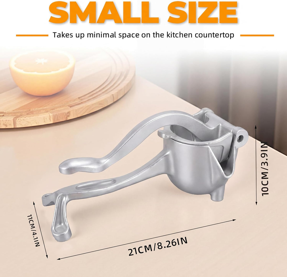 Juicer, Fresh Fruit Juice Extractor Aluminum Alloy, Juice Squeezer Handheld, manual juicer, Easy to Clean with 0.6L Capacity, Heavy Duty Single Press Lemon Squeezer for Lemon, Orange, Grape