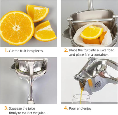 Juicer, Fresh Fruit Juice Extractor Aluminum Alloy, Juice Squeezer Handheld, manual juicer, Easy to Clean with 0.6L Capacity, Heavy Duty Single Press Lemon Squeezer for Lemon, Orange, Grape