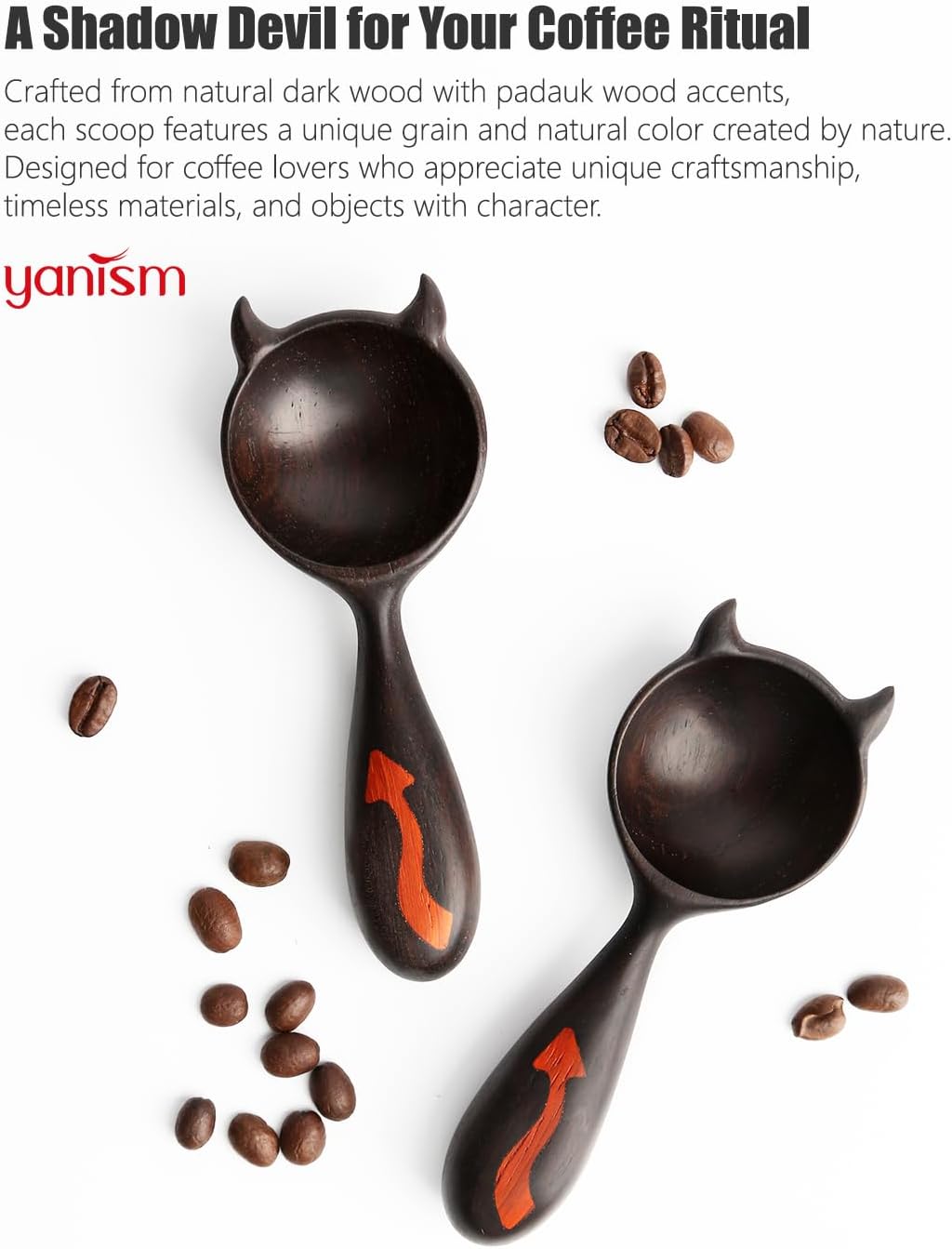 Walnut Coffee Scoop,Wooden Coffee Bean Measuring Spoon,5g Capacity,Natural Wood Coffee Scoop for Tea,Sugar & Powder,Rustic Kitchen Gift for Coffee Lovers