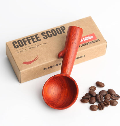 Walnut Coffee Scoop,Wooden Coffee Bean Measuring Spoon,5g Capacity,Natural Wood Coffee Scoop for Tea,Sugar & Powder,Rustic Kitchen Gift for Coffee Lovers