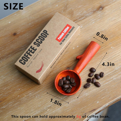 Walnut Coffee Scoop,Wooden Coffee Bean Measuring Spoon,5g Capacity,Natural Wood Coffee Scoop for Tea,Sugar & Powder,Rustic Kitchen Gift for Coffee Lovers