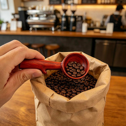 Walnut Coffee Scoop,Wooden Coffee Bean Measuring Spoon,5g Capacity,Natural Wood Coffee Scoop for Tea,Sugar & Powder,Rustic Kitchen Gift for Coffee Lovers