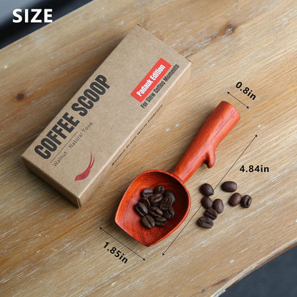 Walnut Coffee Scoop,Wooden Coffee Bean Measuring Spoon,5g Capacity,Natural Wood Coffee Scoop for Tea,Sugar & Powder,Rustic Kitchen Gift for Coffee Lovers