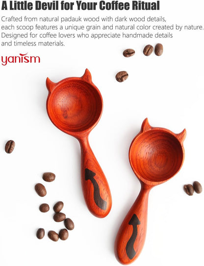 Walnut Coffee Scoop,Wooden Coffee Bean Measuring Spoon,5g Capacity,Natural Wood Coffee Scoop for Tea,Sugar & Powder,Rustic Kitchen Gift for Coffee Lovers