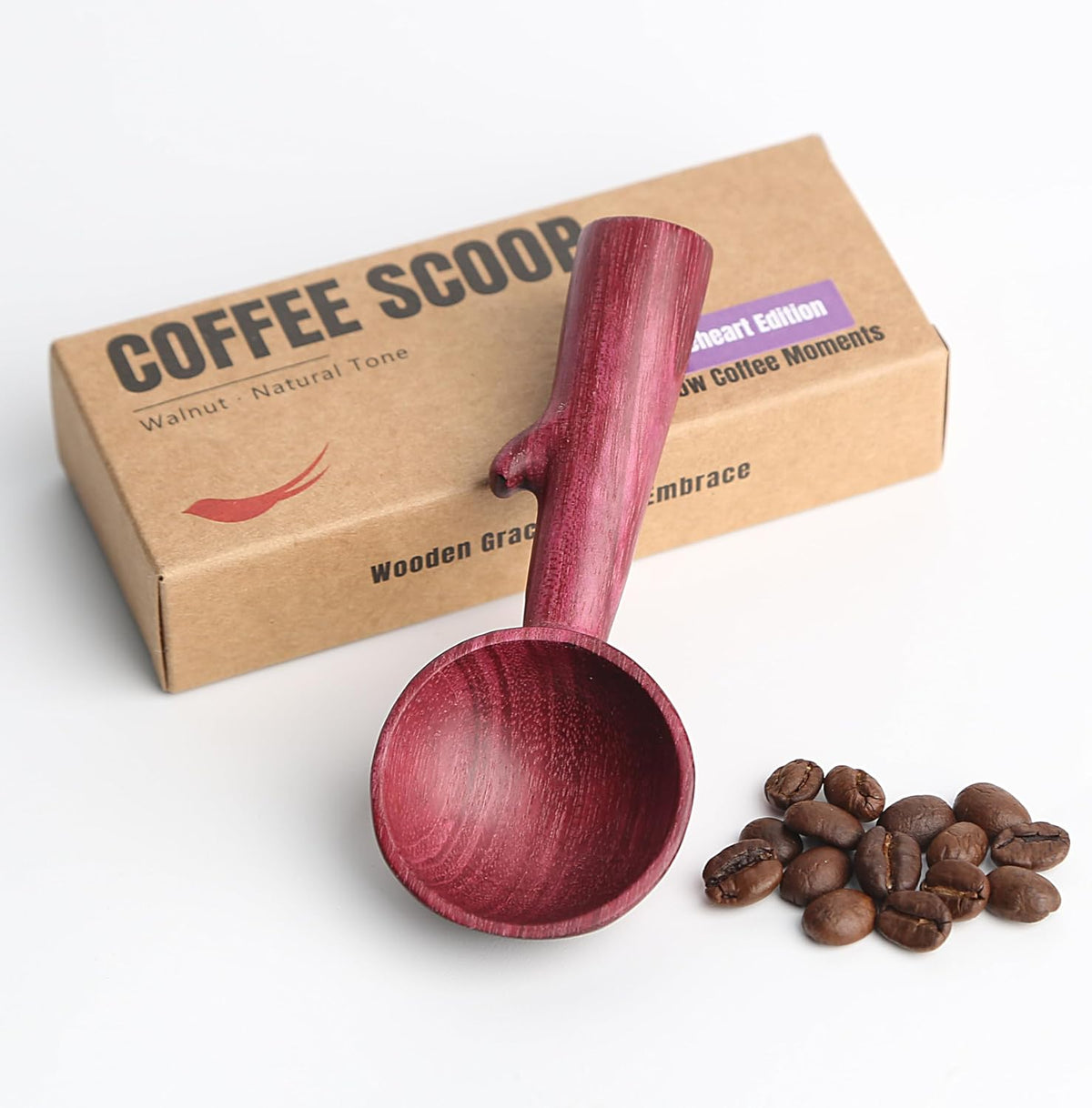 Walnut Coffee Scoop,Wooden Coffee Bean Measuring Spoon,5g Capacity,Natural Wood Coffee Scoop for Tea,Sugar & Powder,Rustic Kitchen Gift for Coffee Lovers