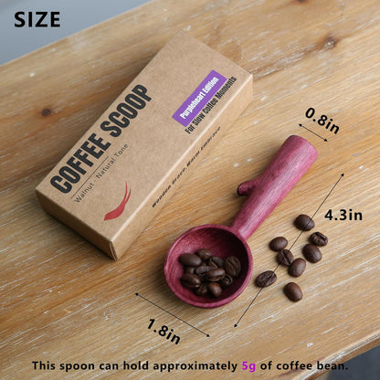 Walnut Coffee Scoop,Wooden Coffee Bean Measuring Spoon,5g Capacity,Natural Wood Coffee Scoop for Tea,Sugar & Powder,Rustic Kitchen Gift for Coffee Lovers