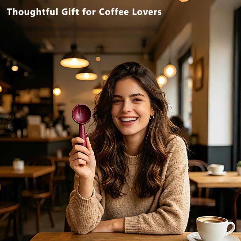 Walnut Coffee Scoop,Wooden Coffee Bean Measuring Spoon,5g Capacity,Natural Wood Coffee Scoop for Tea,Sugar & Powder,Rustic Kitchen Gift for Coffee Lovers