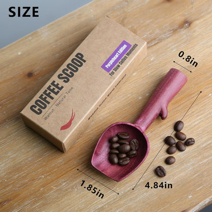 Walnut Coffee Scoop,Wooden Coffee Bean Measuring Spoon,5g Capacity,Natural Wood Coffee Scoop for Tea,Sugar & Powder,Rustic Kitchen Gift for Coffee Lovers