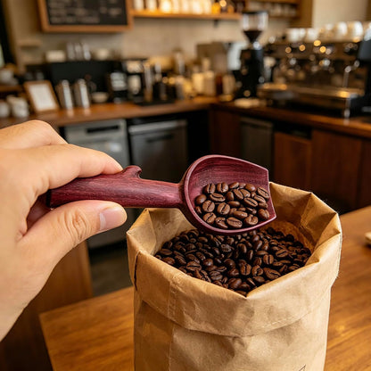 Walnut Coffee Scoop,Wooden Coffee Bean Measuring Spoon,5g Capacity,Natural Wood Coffee Scoop for Tea,Sugar & Powder,Rustic Kitchen Gift for Coffee Lovers