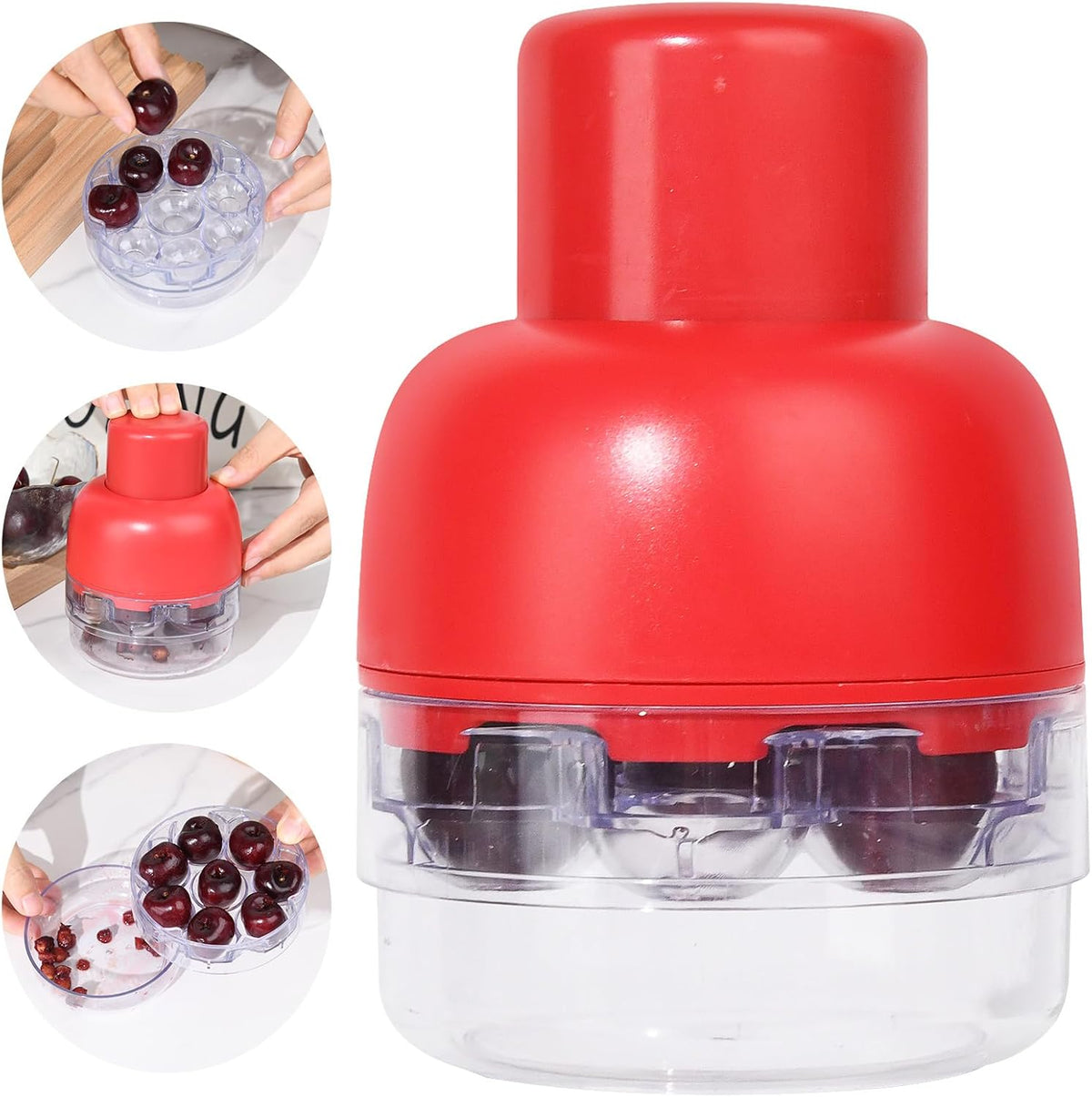 Cherry Pitter Multiple, Pits up to 8 Cherries at Once, 8 Holes Multi Cherry Seed Remover for Kitchen Cherry Jam, 8 in 1 Cherry Pitter Tool Pit Remover,Cake Shops and Fruit Salads