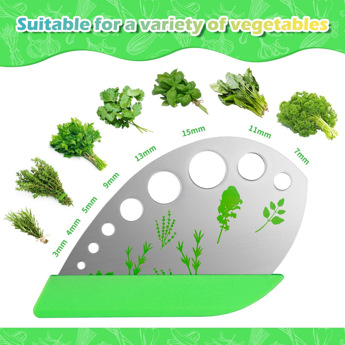 VlBlRlIT2025 Upgraded Herb Scissor,Leaf Stripper,Stainless Steel 5Blade Kitchen Scissors,Peelers for Kitchen,forChopping Chive,Vegetables,Salad,collard Greens,Parsley,Rosemary As Christmas gifts Green
