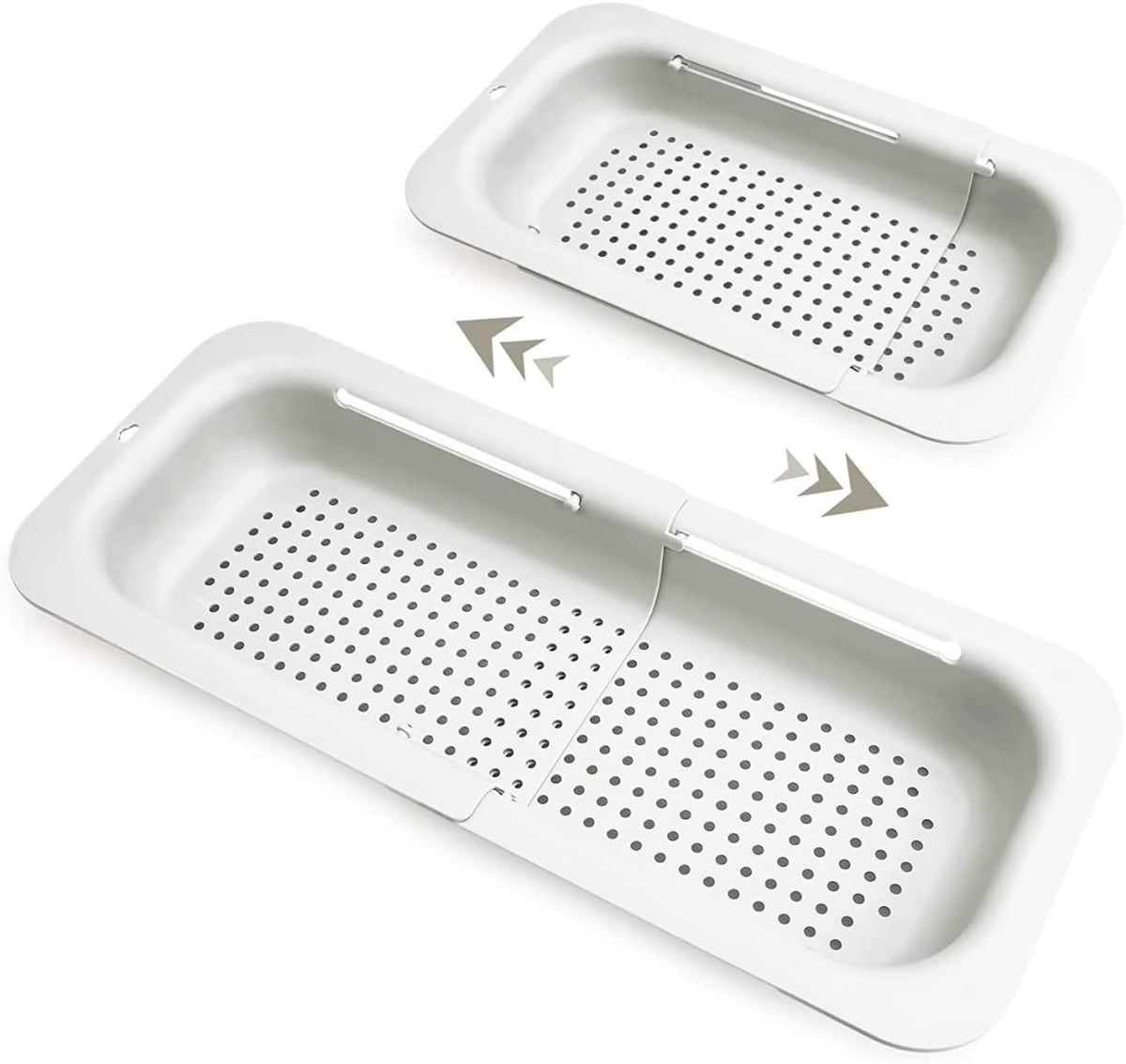 Expandable Over-the-Sink Colander Strainer Basket 14.25 to 19.5 Inch Black