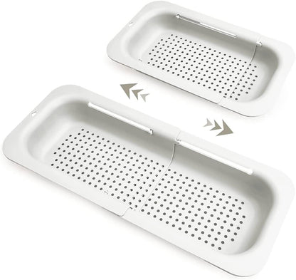 Expandable Over-the-Sink Colander Strainer Basket 14.25 to 19.5 Inch Black