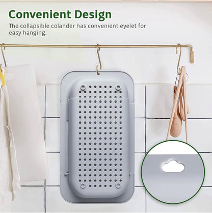 Expandable Over-the-Sink Colander Strainer Basket 14.25 to 19.5 Inch Black